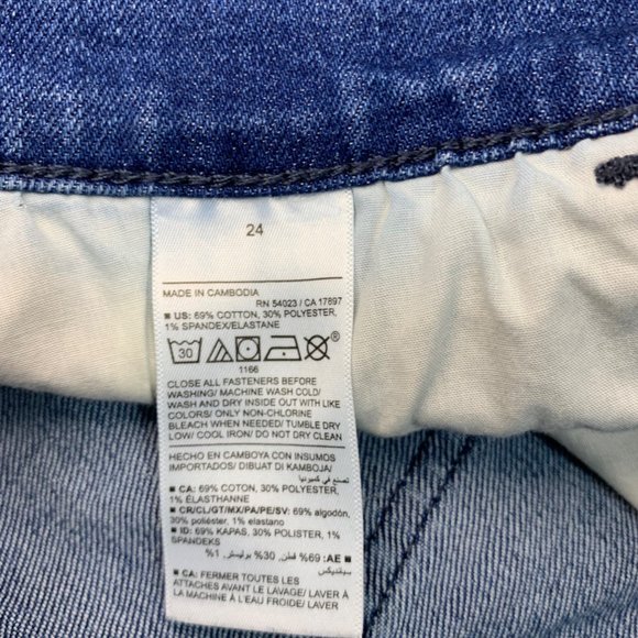 Old Navy WOW Jean Shorts Plus Sz 24 Blue Mid Rise Cuffed Denim Stretch Shortie - Picture 5 of 10